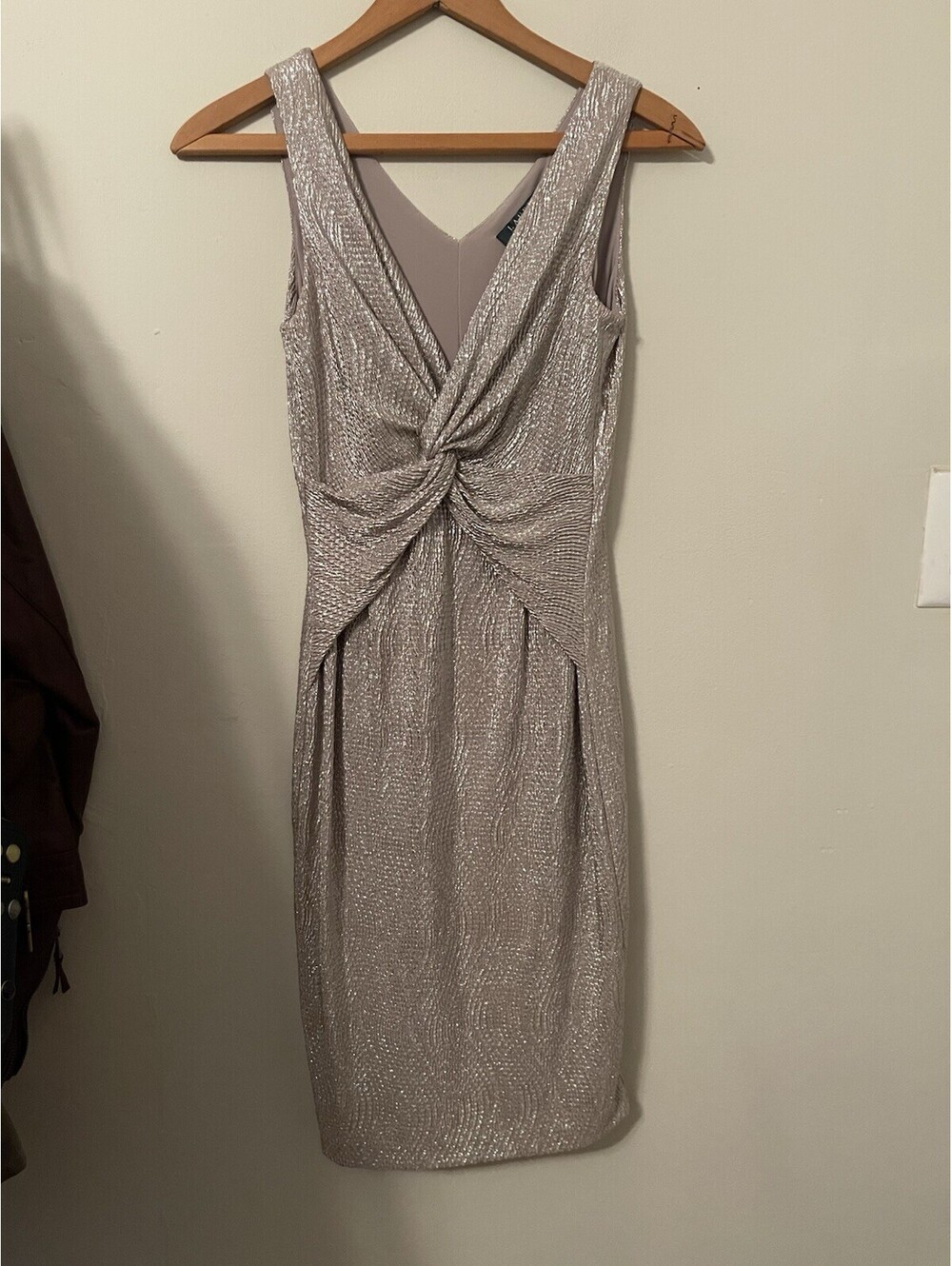 Lauren Ralph Lauren Champagne Gold Shimmery Size 2p Petite Cocktail Dress